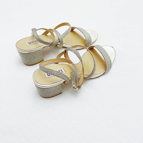 Badgley Mischka Metallic Braided Metallic Espadrille Sandal SZ10 - Picture 4 of 7
